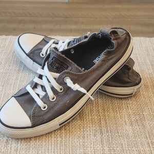Converse All Star Charcoal Canvas Sneakers, Size 10